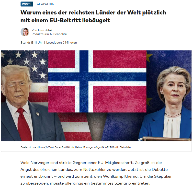 PeterBorbe's tweet image. Warum sollte #Norwegen so wahnsinnig sein, eine EU-Mitgliedschaft anzustreben? Alle anderen Beitrittskandidaten sind Armenhäuser, die ihre Souveränität an eine autokratische Funktionärsregierung in Brüssel verkaufen, wenn der Preis nur stimmt. Es geht nur um das Geld.
Aber bei