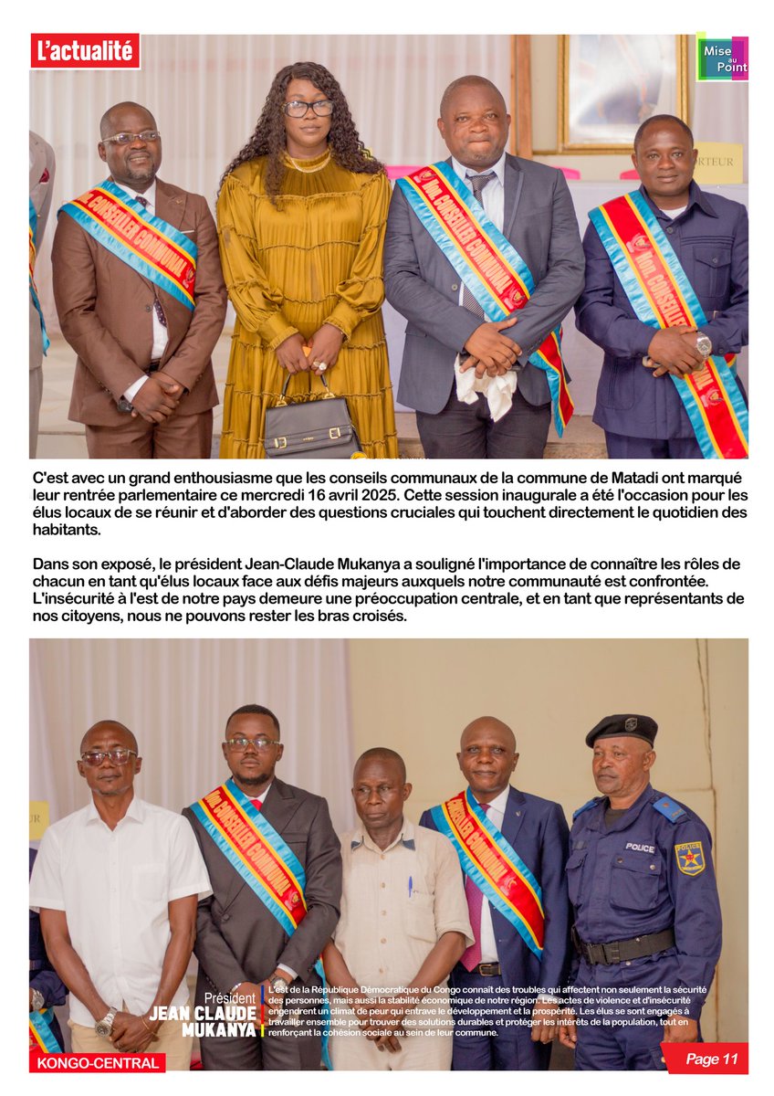 🚨 Rentrée parlementaire des conseils communaux de Matadi ! Ce 16 avril 2025, les élus ont abordé des enjeux cruciaux pour la communauté. Le président Jean-Claude Mukanya a souligné l'importance des rôles de chacun face à l'insécurité à l'est du pays.