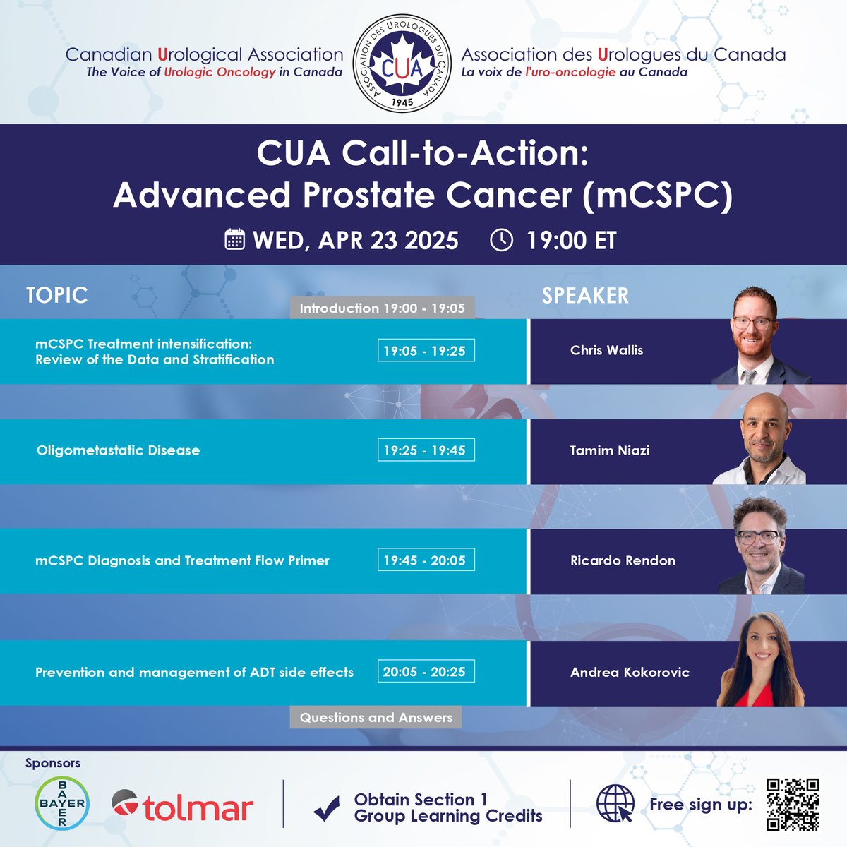 Canadian Urological Association (@canurolassoc) on Twitter photo 🦸🏽🦸🏾♂️JOIN US FOR: CUA Call-to-Action: Advanced Prostate Cancer (mCSPC) >>> click on the link to register: cuaregistration.org/call-to-action…
<a href="/WallisCJD/">Christopher Wallis (he/him/his)</a> <a href="/DrAndreaKoko/">Andrea Kokorovic MD</a> <a href="/RicardoARendon/">Ricardo Rendon</a> 🦸🏽🦸🏾♂️JOIN US FOR: CUA Call-to-Action: Advanced Prostate Cancer (mCSPC) >>> click on the link to register: cuaregistration.org/call-to-action…
<a href="/WallisCJD/">Christopher Wallis (he/him/his)</a> <a href="/DrAndreaKoko/">Andrea Kokorovic MD</a> <a href="/RicardoARendon/">Ricardo Rendon</a>