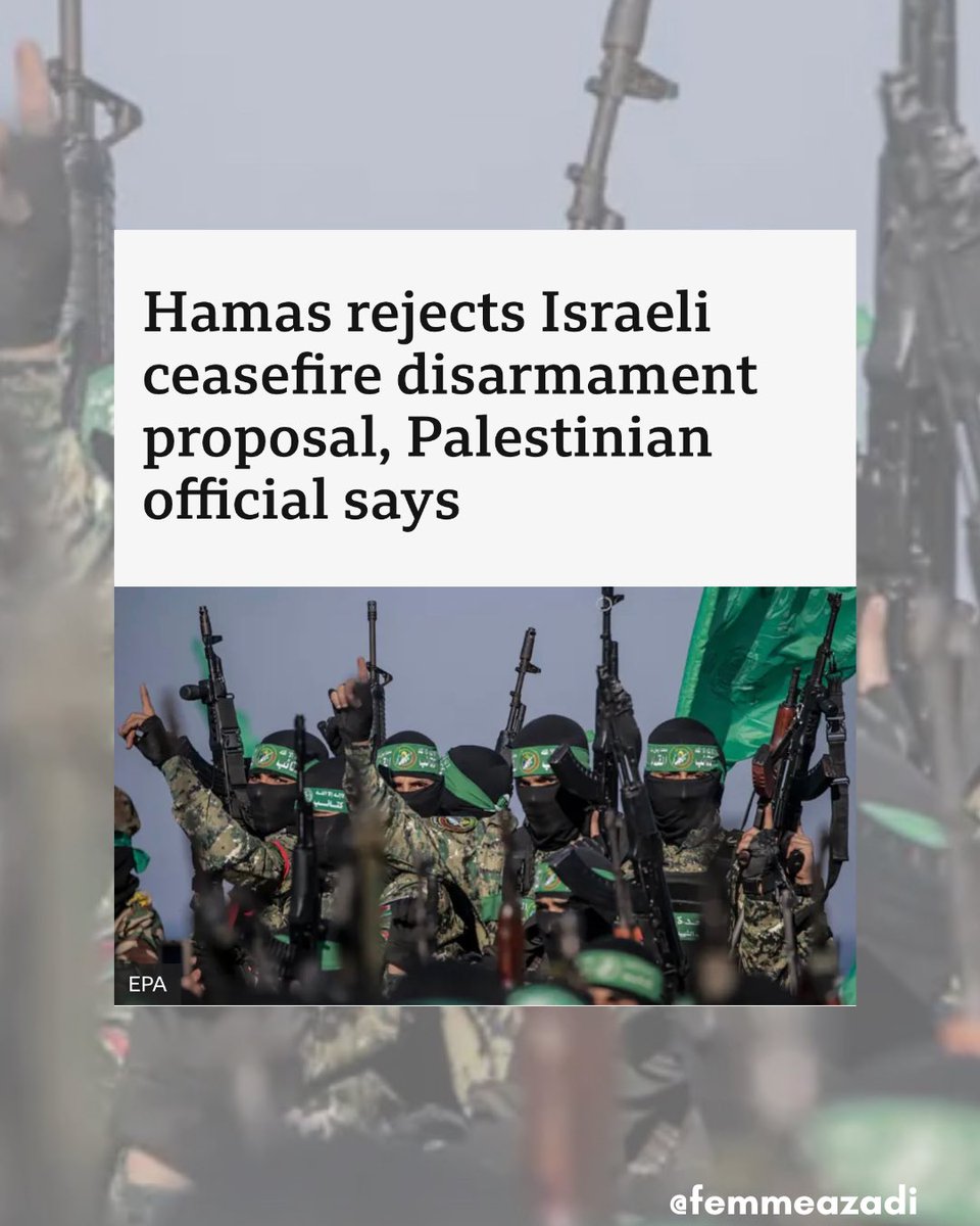 femmeazadi's tweet photo. Le Hamas a, à nouveau, rejeté une proposition de cessez le feu. Rendre les otages, déposer les armes en échange de la fin de la guerre. Cette guerre n’a que trop duré et le Hamas prouve une fois de plus son mépris pour son peuple, bien planqué à l’abris dans les tunnels. https://t.co/TKbQvOsTns