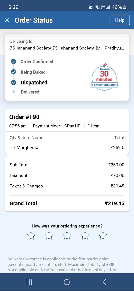 Lalit143's tweet photo. @dominos_india 30 mins is done or not ? https://t.co/X8FepbKfDs