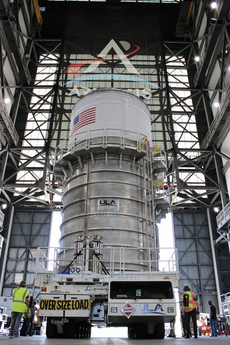 NASA_SLS (@nasa_sls) on Twitter photo The interim cryogenic propulsion stage (ICPS) for Artemis II has arrived at the Vehicle Assembly Building at <a href="/NASAKennedy/">NASA's Kennedy Space Center</a>.
It will soon be secured to the recently stacked launch vehicle stage adapter, bringing us one step closer to launch.
SLS news here>>go.nasa.gov/3RimYmf The interim cryogenic propulsion stage (ICPS) for Artemis II has arrived at the Vehicle Assembly Building at <a href="/NASAKennedy/">NASA's Kennedy Space Center</a>.
It will soon be secured to the recently stacked launch vehicle stage adapter, bringing us one step closer to launch.
SLS news here>>go.nasa.gov/3RimYmf