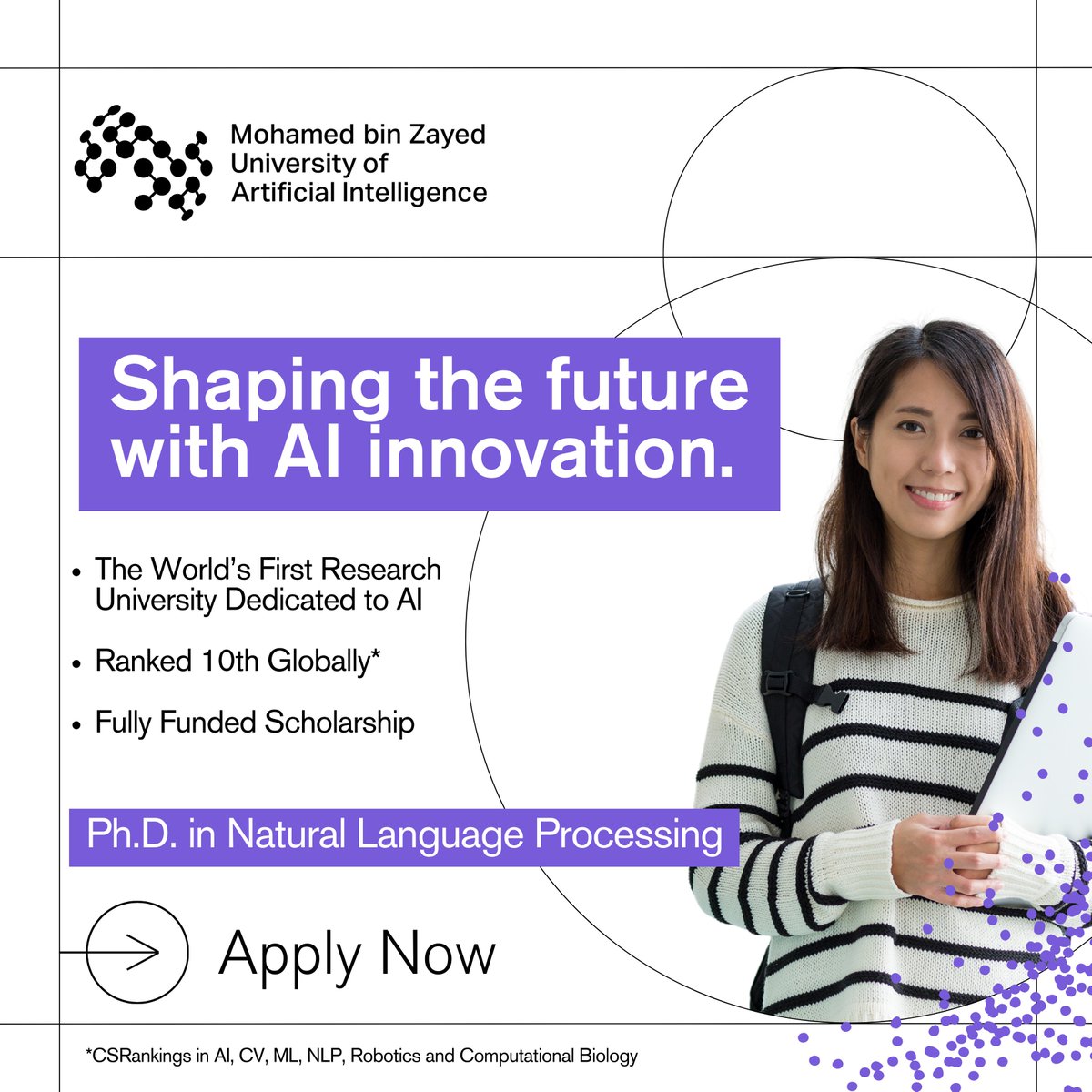 The late application deadline for MSc and PhD is still open (we also have a new BSc program) mbzuai.ac.ae/apply-now/