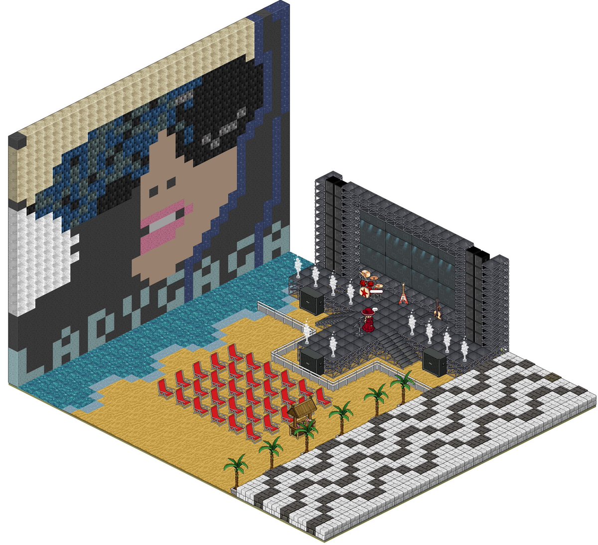 <a href="/RDTLadyGaga/">RDT Lady Gaga</a> Se é pra ser Little Monster, que seja em todas as dimensões! 🎤✨

A ansiedade é tanta que transformei o Habbo Hotel no palco desse show épico na praia de Copacabana. Agora só falta viver esse momento ao vivo!

<a href="/santander_br/">Santander Brasil</a> 👀 ♨️

#SantanderComAMother #SMUSIC