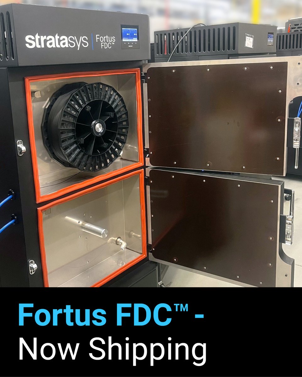 We are proud to announce that the Fortus FDC™ is officially available and shipping 
This upgrade is starting with ULTEM™ 9085 and FDM Nylon 12CF materials, with more options to come.

Learn more: okt.to/VONDJc
#NowShipping #FortusFDC #FDM #3DPrinting #AddStratasys