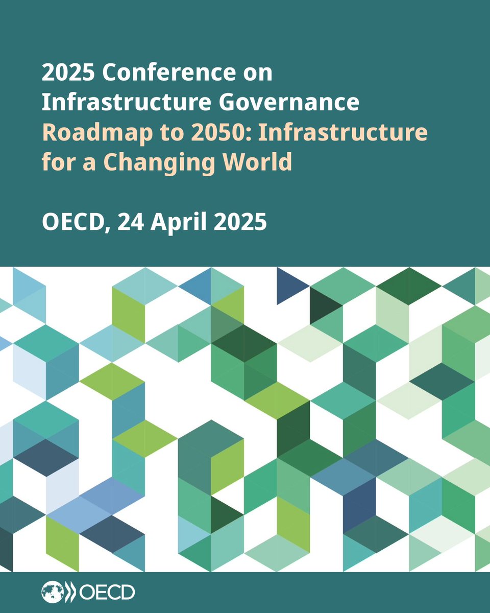 OECDgov's tweet photo. 📢 2025 Conference on #Infrastructure Governance
Session 5⃣ Accelerating resilient infrastructure
This session explores how countries can assess and balance the costs, impacts, and long-term advantages of #ResilientInfrastructure.
➡️Register https://t.co/3yPp4MpUWD #OECDinfra https://t.co/f78AtC2izo