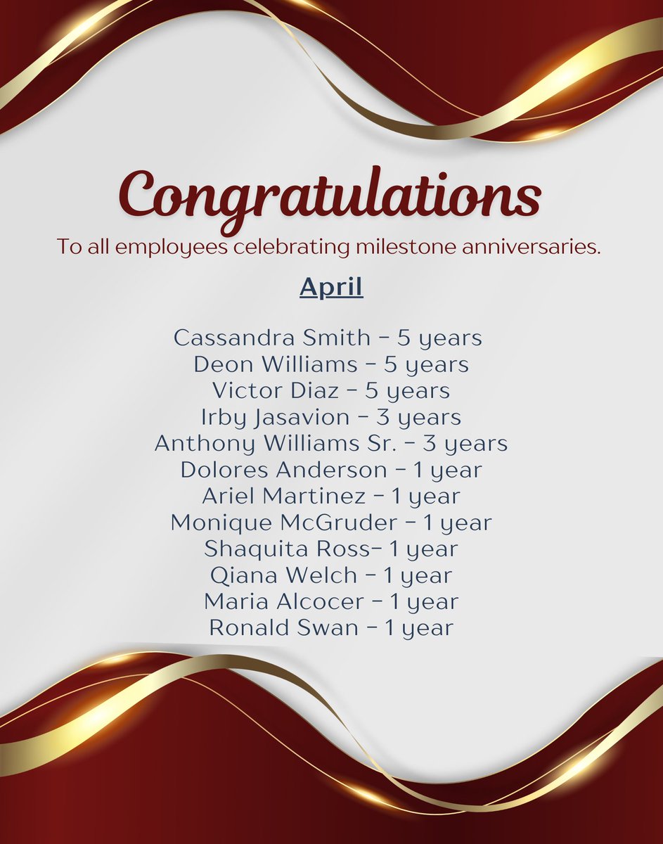 A huge shoutout to our amazing team members celebrating work anniversaries this April! Your dedication, hard work, and passion help drive our mission, and we’re so grateful to have you as part of the McCormack Baron family.
.
.
.
#MBstrong #Teamwork #WorkAnniversary #Gratitude