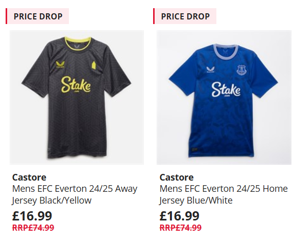 man_savings's tweet photo. Bargains for the Blue side of Merseyside

Everton Men's 2024/25 home &amp; away shirts now just £16.99  

Shop here >> https://t.co/t9v9CysQrO 

 * Ad: Over 40 Everton lines reduced via the link ⬆️ https://t.co/54XYmJ0IqR
