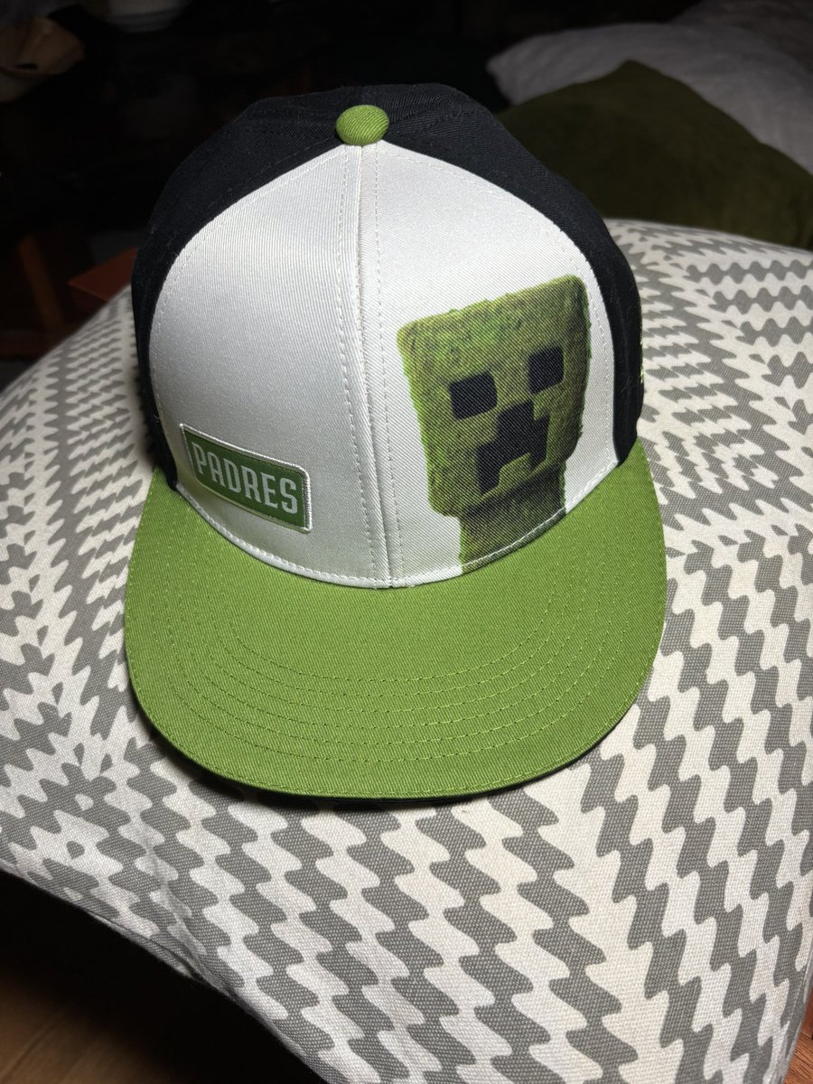 Cbusch82's tweet photo. @Jbams01 I went to the Minecraft Movie giveaway at last nights San Diego Padres game and got this awesome hat. https://t.co/PGHCa76SkG