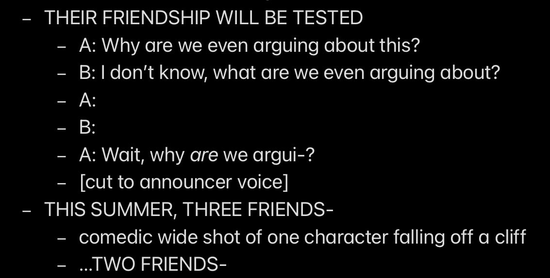 TeasrTrailrFilm's tweet photo. #TEASERTRAILERFunFact #12:
The original inciting incident for TEASER TRAILER was an argument between Hero and Sidekick in a cave. The argument went as such: https://t.co/ZIivhH2v9W