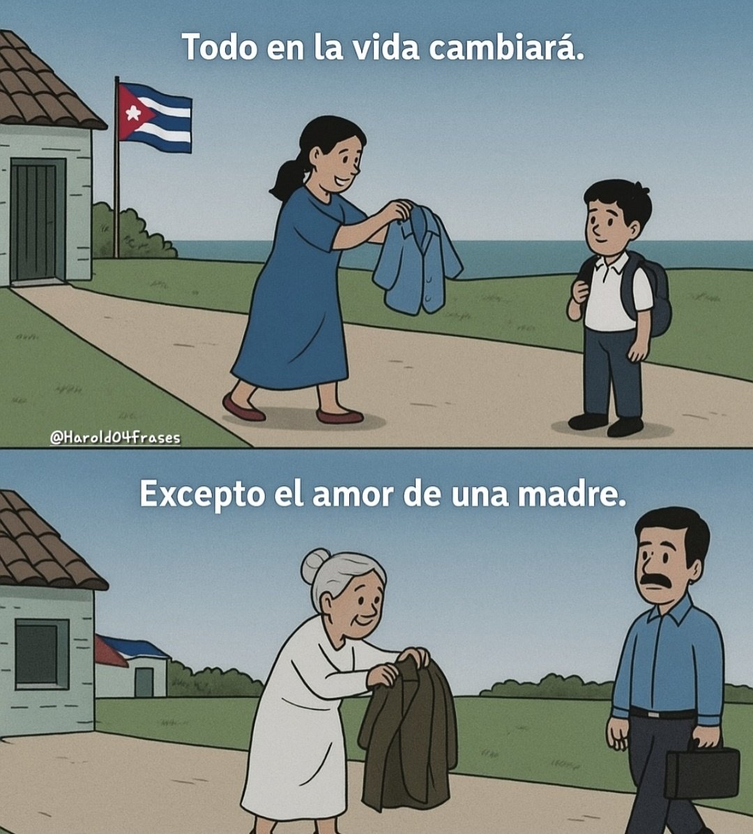 "El tiempo transforma todo, menos el corazón de una madre, que siempre late por sus hijos sin importar la edad."