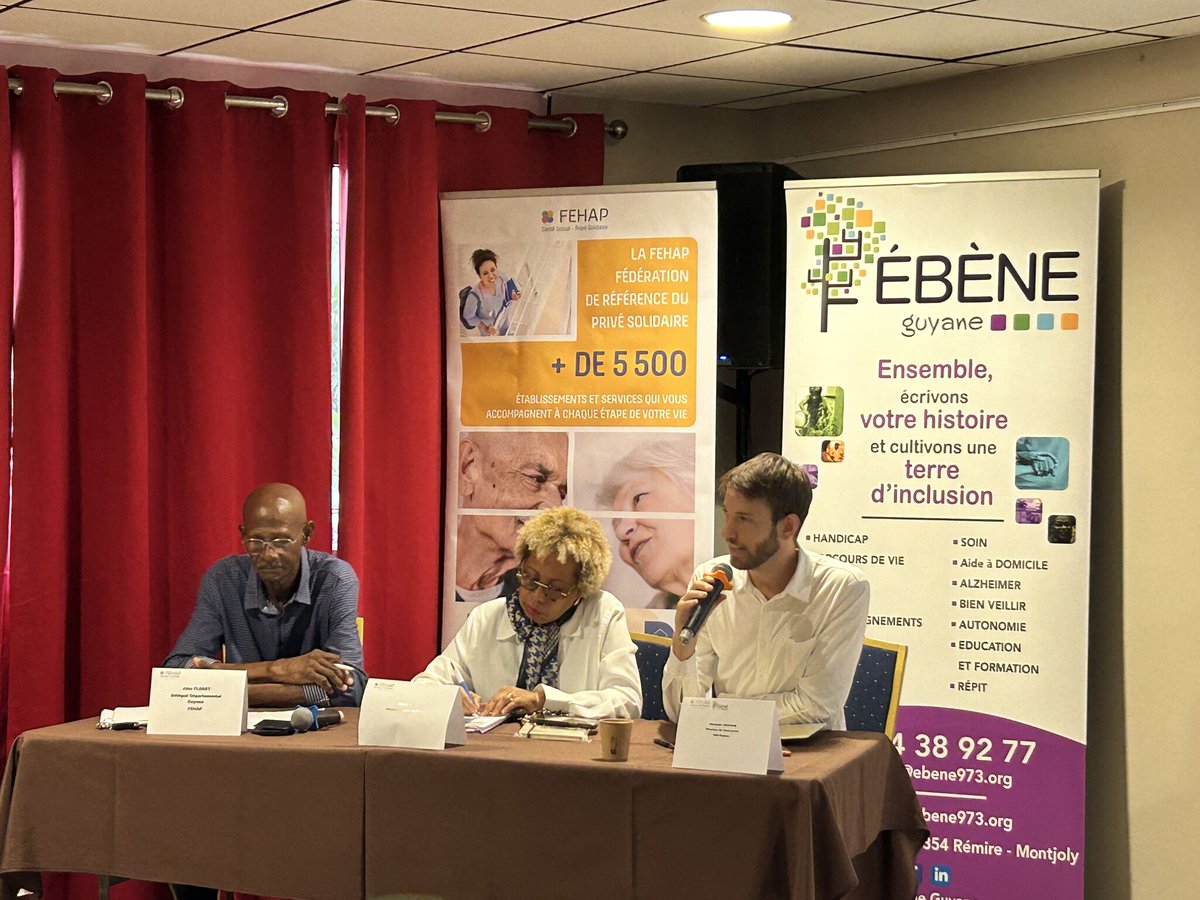 FEHAPAG's tweet photo. Retour en images sur la Journée thématique Autonomie organisée par L'Ebène Guyane et la @FEHAPAG 
Vision et perspectives des ARS ; transformation de l’offre, nouvelle organisation &amp; impact managérial ; participation sociale - auto-détermination ….
#privésolidaire #guyane https://t.co/tM9WLFrQXi