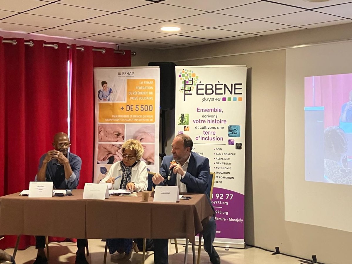 FEHAPAG's tweet photo. Retour en images sur la Journée thématique Autonomie organisée par L'Ebène Guyane et la @FEHAPAG 
Vision et perspectives des ARS ; transformation de l’offre, nouvelle organisation &amp; impact managérial ; participation sociale - auto-détermination ….
#privésolidaire #guyane https://t.co/tM9WLFrQXi