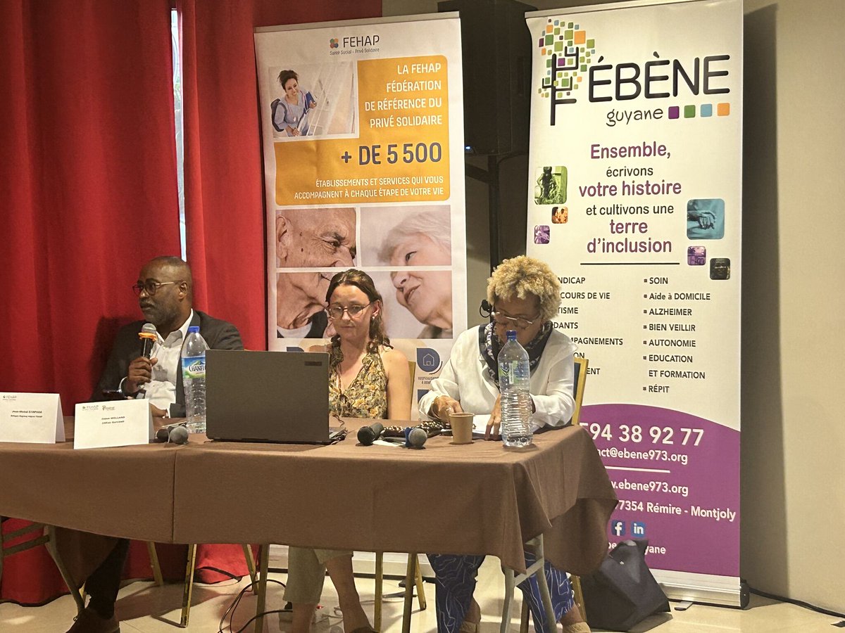 FEHAPAG's tweet photo. Retour en images sur la Journée thématique Autonomie organisée par L'Ebène Guyane et la @FEHAPAG 
Vision et perspectives des ARS ; transformation de l’offre, nouvelle organisation &amp; impact managérial ; participation sociale - auto-détermination ….
#privésolidaire #guyane https://t.co/tM9WLFrQXi