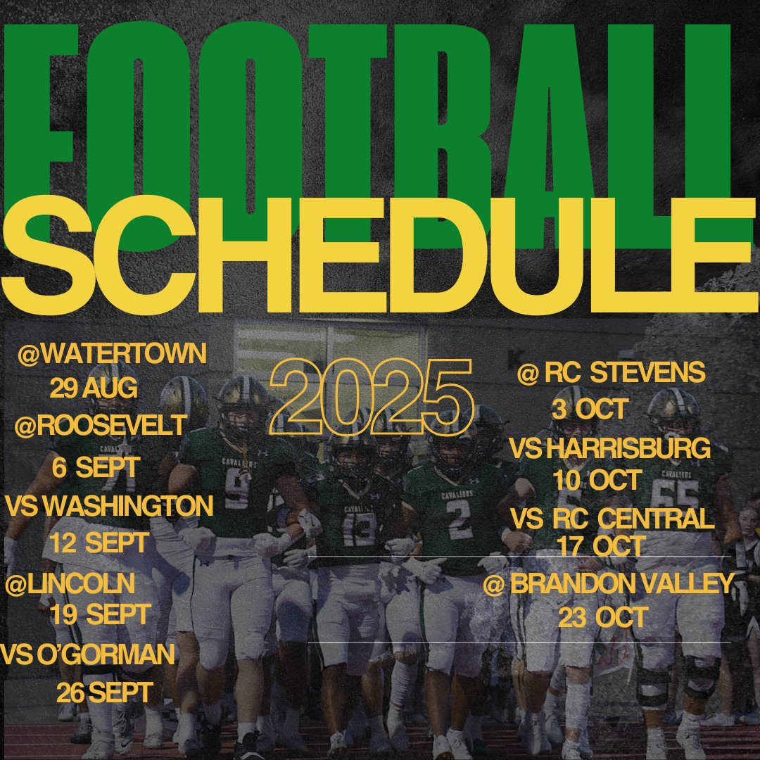 Clear your calendars and make plans to come watch your Cavaliers in action this fall!!!!  #CompeteforExcellence #GOLDSTANDARD