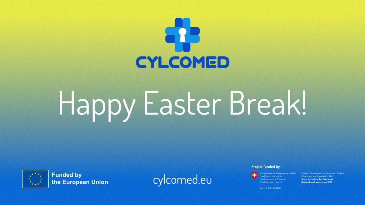 cylcomed's tweet photo. Best wishes for a sunny and relaxing Easter break from the CYLCOMED team! 🌞🌺

@EU_HaDEA #DigitalHealth #Cybersecurity #HorizonEurope https://t.co/vsGJJs59SK