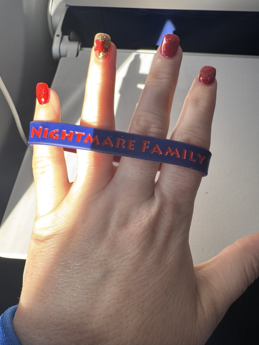 CastagnaTiffany's tweet image. OH. I may or may not have found some extra #NightmareFamily bracelets to pass out in Vegas. I’ll be handing them out to Cody fans that I see! Feel free to ask for one! ❤️🤍💙

#CodyRhodes #WrestleMania #RhodesOrRiot