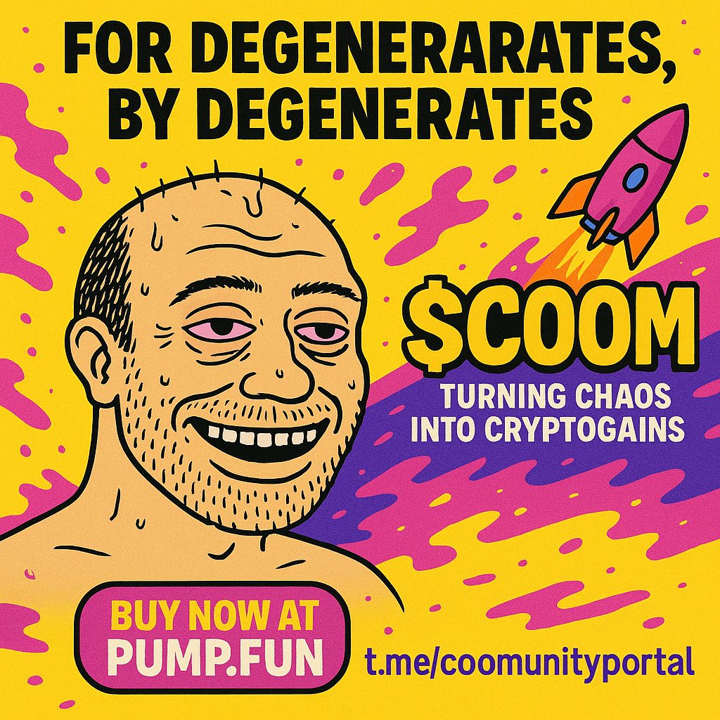 CoomerCoinX's tweet photo. @realdogen $COOM is not just a token — it’s a lifestyle. Degens, memes, and tissues unite. Low cap. High potential. Zero shame.
Get in before your normie friend says, “Wait… you bought $COOM after the pump?”
Buy now or forever hold your lotion. #COOM #MemecoinSeason #CoomerArmy #DeFi https://t.co/OAxcYbeF3V