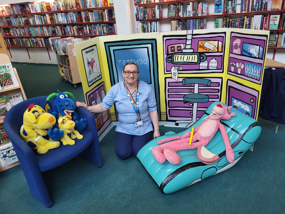 NHSChildsmile's tweet photo. A big thank you to all of our Dental Defenders for joining the Childsmile Oral Health Team @NHSForthValley  at our Library Easter pop-up play sessions. 

We really enjoyed meeting you all 😃

#Childsmile #oralhealth #dentalhealth #NHSForthValley @LibFalkirk @ClacksEducation https://t.co/fqzA0jpmxU