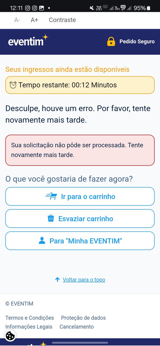 celaown1's tweet photo. é bizarra essa organização da kings, peguei o ingresso assim que abriu e deu erro no pagamento 
ai o cara fica sem ingresso né @KingsLeagueBR @EventimBrasil https://t.co/u6Ktn4sJJp