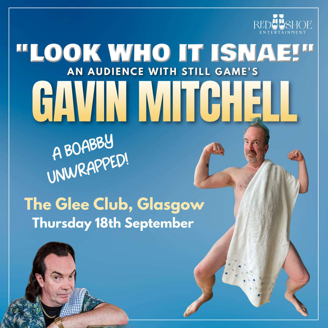 The Glee Club Glasgow (@gleeclubglasgow) on Twitter photo 📣 NEW SHOW: <a href="/GavsterNo1/">Gavin Mitchell 🇺🇦</a> presents an exclusive up-close and personal show at The Glee Club Glasgow on Thu 18th Sep 2025!
Journey through his illustrious 30-year plus career in entertainment, notably his iconic role as 'Boabby the Barman' in Still Game
🎟️ bit.ly/GMitchellGlasg… 📣 NEW SHOW: <a href="/GavsterNo1/">Gavin Mitchell 🇺🇦</a> presents an exclusive up-close and personal show at The Glee Club Glasgow on Thu 18th Sep 2025!
Journey through his illustrious 30-year plus career in entertainment, notably his iconic role as 'Boabby the Barman' in Still Game
🎟️ bit.ly/GMitchellGlasg…