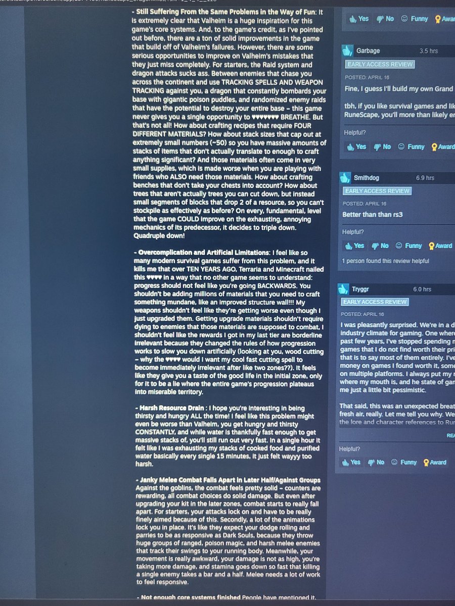 BagofMaryJ's tweet photo. @RSDragonwilds Please look into this review. It has a lot of good points. https://t.co/NdjHwoSEho