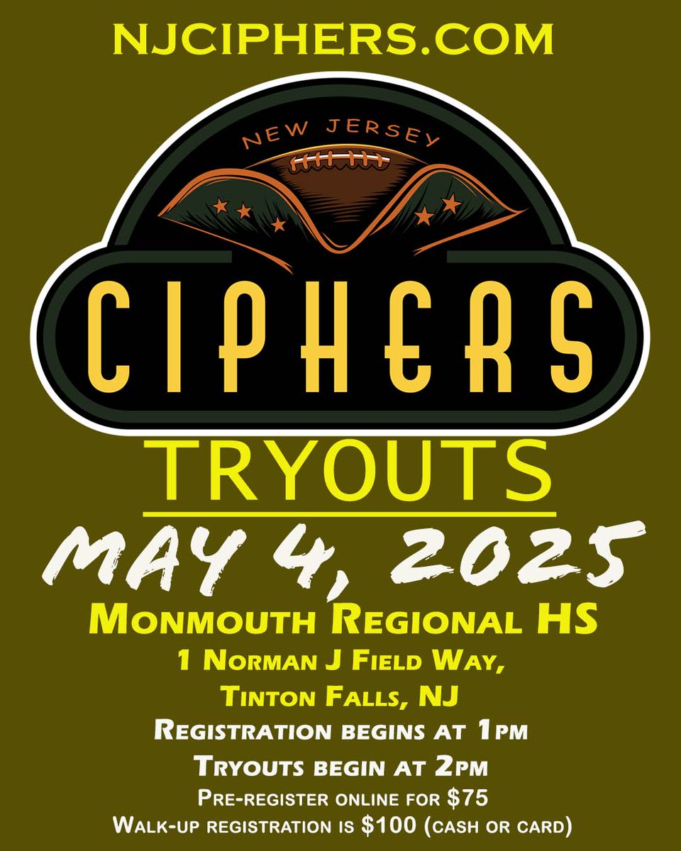 When you say “I could’ve caught that”
👉 But the chips fall off your chest mid-snack.
Now's your chance, couch QB. 🛋️➡️🏈
 NJ Ciphers Tryouts are HERE.
Show up. Show out. Or keep yelling at the TV.

Pre-Register at NJCIPHERS.COM for $75 or on the field for $100. <a href="/ENTFLA/">ENTFLA</a>