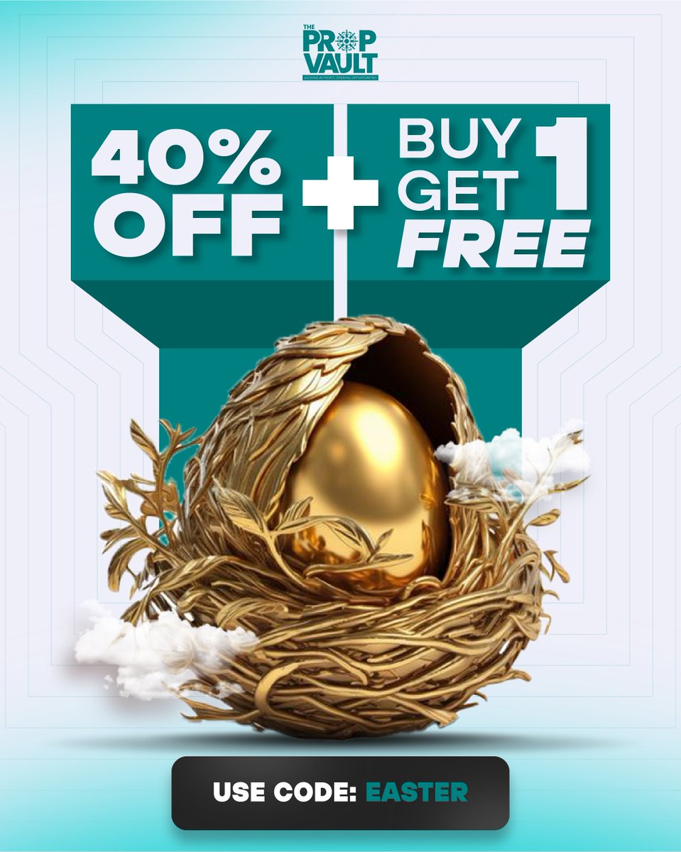 ThePropVault_'s tweet image. 🐣EASTER PROMOTION NOW LIVE! 🐣
40% off any challenge account and get yourself another FREE!
thepropvault.com
#PropFirm #Trading #Easter #FundedTrader #Forex #Crypto
2nd account issued upon first payout.