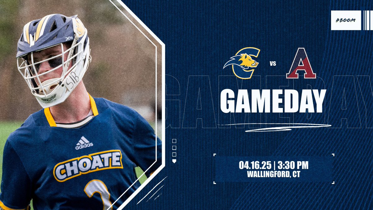 choate_bvl's tweet photo. GAMEDAY! Your 🐗 are back at home today for a big Founders League tilt. 

🆚  @AOF_Lacrosse 
⏰  3:30 PM
📍  Home | Wallingford, CT
📺  Link in bio 

#BOOM #gapt https://t.co/kZthGEVIZg