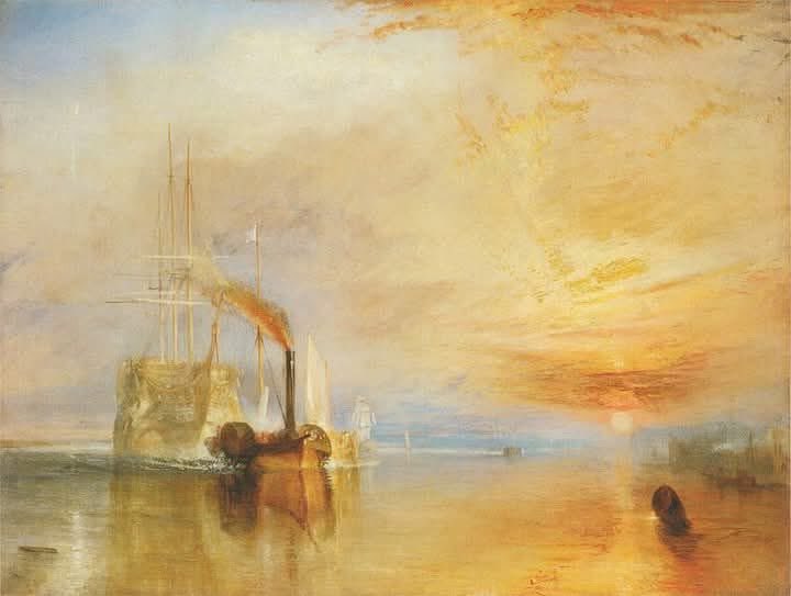 Arteymas_'s tweet photo. J. M. W. Turner, Inglés.
"El Temerario en combate --
remolcado a su último amarre"
1838
Pintura al óleo
Galería Nacional de Londres https://t.co/L7yzubeOPQ