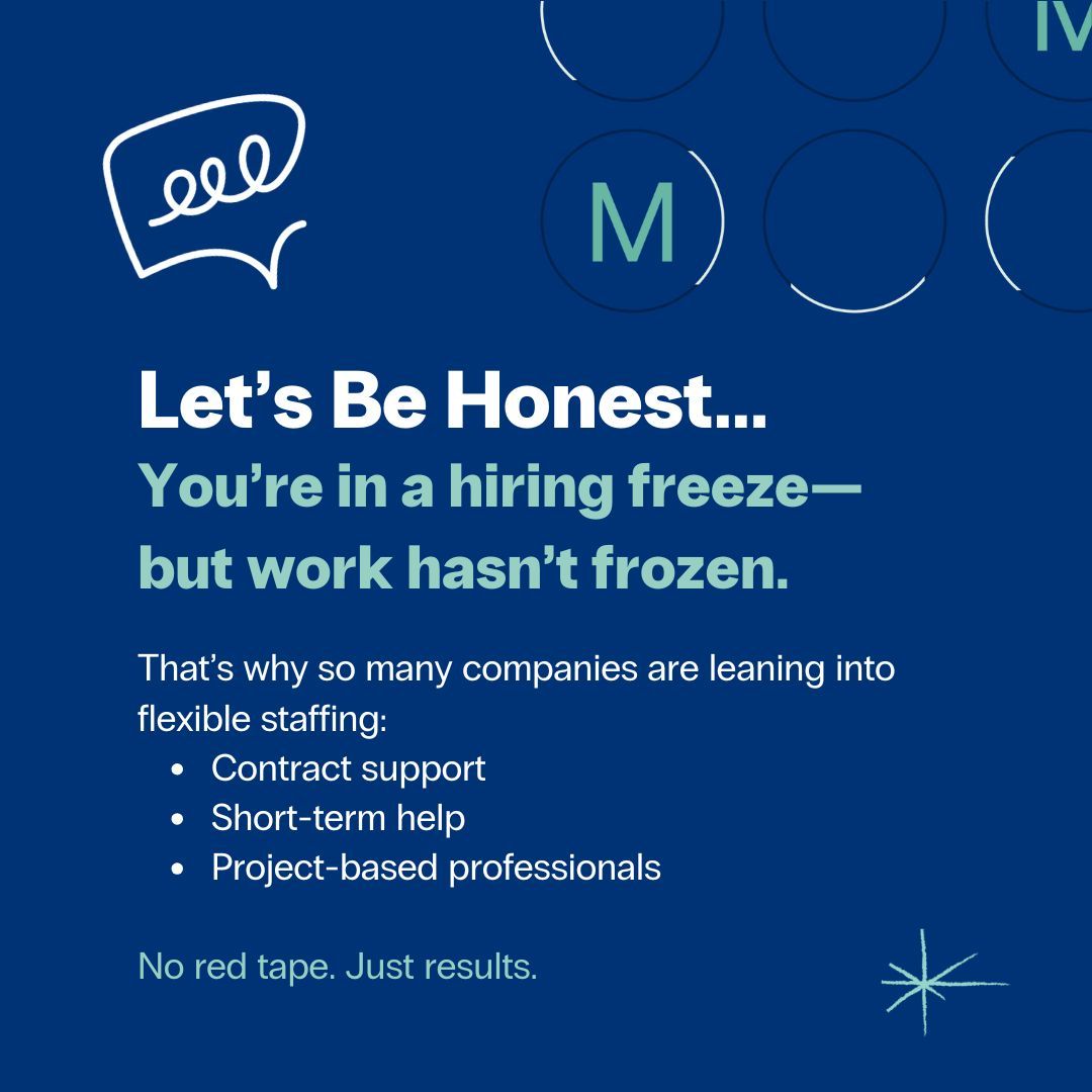 MillinerTalent's tweet photo. Let’s fill the gaps, without stretching your team too thin. 
Reach out to our team today.
#MillinerTalent #HiringFreeze #Staffing https://t.co/uE3UHrEPDP