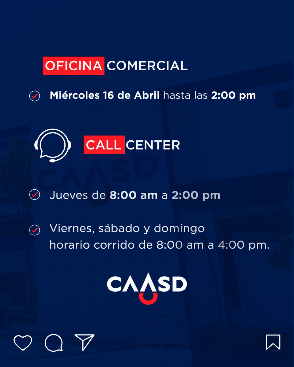 ¡Atención! Horario especial ⏰

Durante esta Semana Santa, ajustamos nuestros horarios para seguir atendiéndote:

🏢 Oficinas Comerciales
🗓 Miércoles 16 de abril hasta las 2:00 PM

📞 Call Center
📅 Jueves: 8:00 AM - 2:00 PM
📅 Viernes, sábado y domingo: 8:00 AM - 4:00 PM