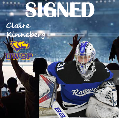 RogersGirlsPuck's tweet photo. Our Senior Captain #31 CLAIRE KINNEBERG has signed to play for the UWSP Pointers next season 2025-26!! Congratulations, Claire!! We are so proud of you and cannot wait to watch you continue your career with @UWSPWHockey 
💜💛💜💛💜💛
#RGH  #RoyalsFamily  #IAGDTBAR https://t.co/wbsOe3UUXW