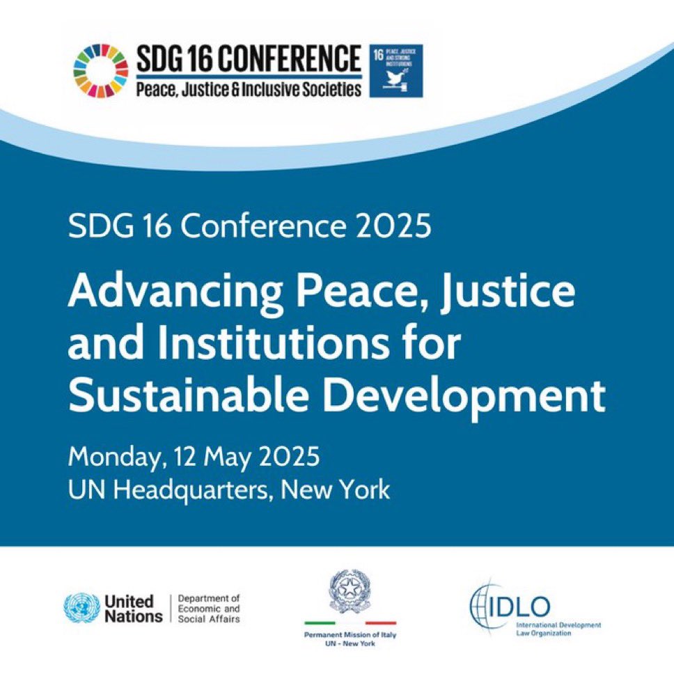 Italy UN New York (@italyun_ny) on Twitter photo 📢You are INVITED!
Join us on 12 May at the #SDG16Conference in New York to explore how investing in #SDG16 ⚖️ can benefit governments & people and enable them to achieve their development priorities.
Learn more 👉publicadministration.desa.un.org/capacity-devel…
Co-organized by Italy🇮🇹, <a href="/UNDESA/">UN DESA</a> and 📢You are INVITED!
Join us on 12 May at the #SDG16Conference in New York to explore how investing in #SDG16 ⚖️ can benefit governments & people and enable them to achieve their development priorities.
Learn more 👉publicadministration.desa.un.org/capacity-devel…
Co-organized by Italy🇮🇹, <a href="/UNDESA/">UN DESA</a> and