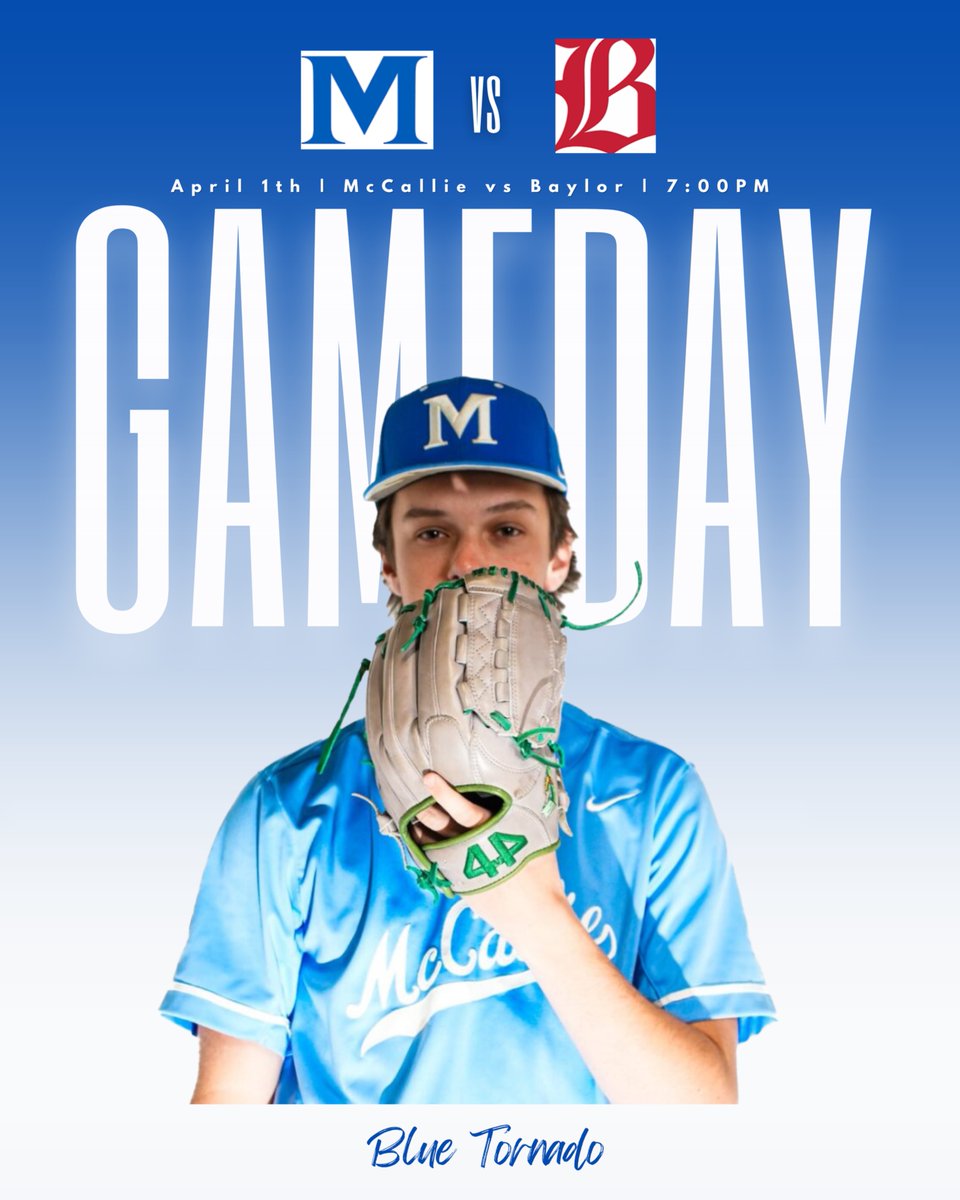 It's Gameday! McCallie and Baylor face off for the 3rd game of the series today in AT&amp;T Stadium (Chattanooga). First pitch will be at 7:00pm! Go Big Blue! #WEareMcCallie