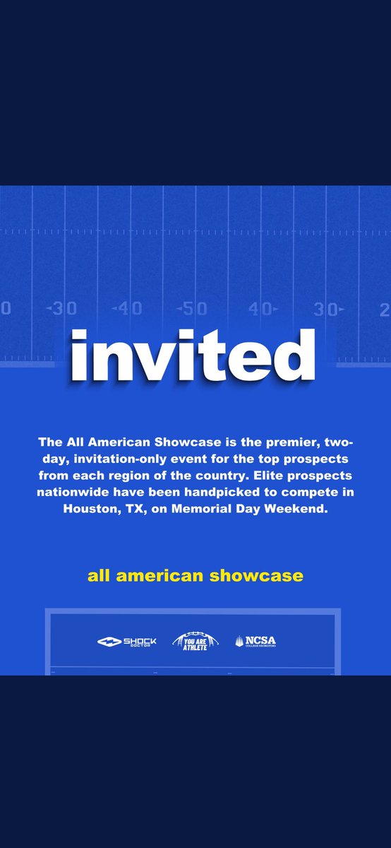 Drake_cole65's tweet photo. Very bless to be invited to the @youareathlete all American showcase camp this may
#AGTG #6strong 
@CoachButler_WN @gunnar_cox @CoachW_Cox @WNHSwarriorFB https://t.co/2NuIykKQBC