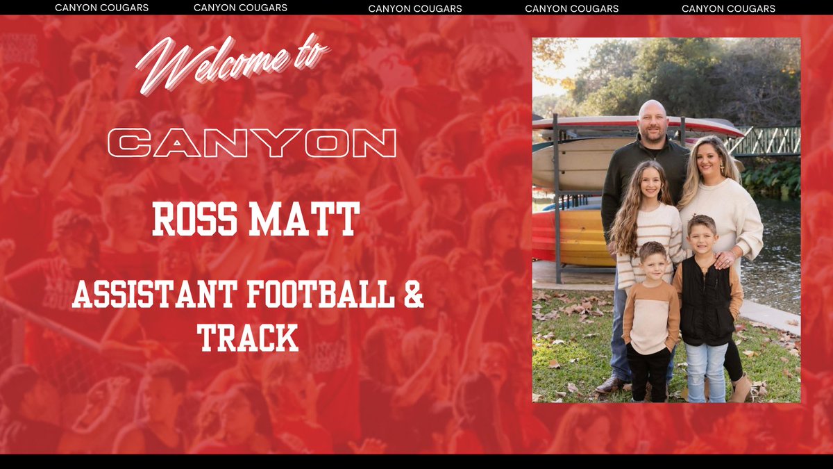 Two claps <a href="/canyonhscougars/">Canyon HS</a>  to welcome Coach Matt to the #REDKINGDOM
