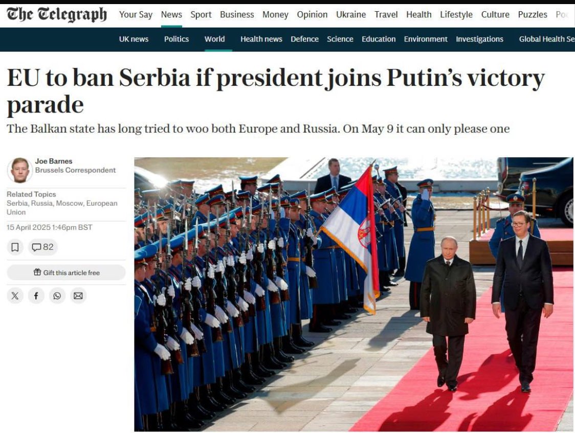 Wenn der Besuch einer Gedenkparade zur Befreiung Europas vom Faschismus zum EU-Beitrittshindernis wird, stellt sich die Frage: Geht es der EU noch um Werte oder nur noch um Gehorsam?
Vučić und Fico haben jedes Recht, die Geschichte zu würdigen – auch in Moskau.
Selbstbestimmung