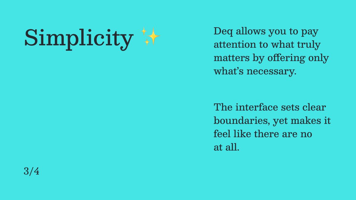deqdotio's tweet photo. “Great design” or “delightful product” is typically a turn off for investors.

But our Beta users recognized ”great design” immediately.

Our design principles show a clear direction and priority 💎 https://t.co/L2footAvB1