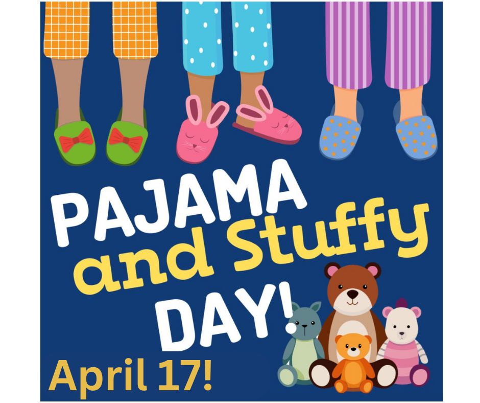 We have reached level 2 AND 3 on our prize tracker for the Boosterthon!!  Way to go Dolphins!
Tomorrow (April 17th, 2025) will be Pajama Day + stuffy AND No Shoes Day!  (students MUST wear socks and then still need to have shoes for recess and PE)