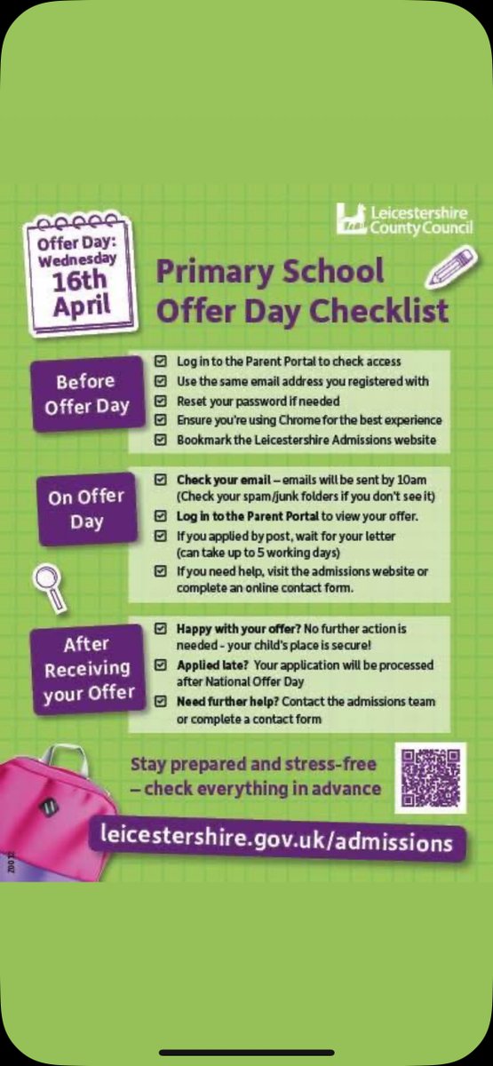 Here's a checklist about what will happen now you have your school place offer!