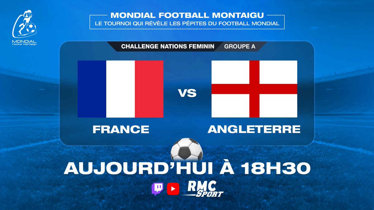 ⚽ Le Tournoi de Montaigu, c'est le plus prestigieux tournoi de foot U16 au monde !

📺 A 18h30 sur nos chaînes Twitch et YouTube RMC Sport, diffusion de France-Angleterre, match décisif pour atteindre la finale ► twitch.tv/rmcsport