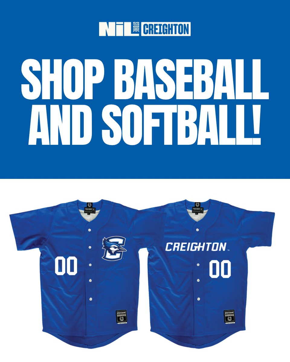 CreightonStore's tweet photo. rep your favorite @CU_Baseball or @BluejaySoftball athlete with their nil jersey! 💙

🔗 https://t.co/7UAlbv2pgP

#GoJays #CreightonSoftball #CreightonBaseball https://t.co/ObQF7xrOus