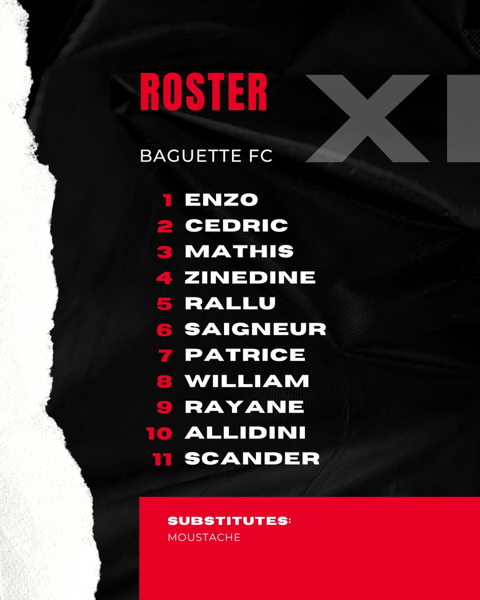 BAGUETTE_FC's tweet photo. Official 🚨
We are very proud to present our current roster

It's time to cook 🔥

@Belbelbie 🇵🇹🇫🇷
@Enzo_Sabaton 🇫🇷
@PGR_Nyck 🇫🇷🇩🇿
@LordA_Saigneur 🇫🇷
@Alex_Rallu 🇫🇷
@TehZayQ 🇧🇪
@TIPL_972 🇫🇷 
@MathisGuillet44 🇫🇷
@BShadow_69 🇫🇷
@Rayane_bcr33 🇫🇷🇩🇿
@moustache26000 🇫🇷
@AllidiniZ 🇫🇷 https://t.co/m7ly5zDQso