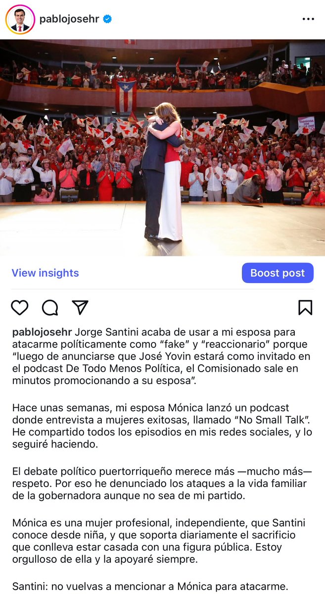 Santini: no vuelvas a mencionar a mi esposa Mónica para atacarme.