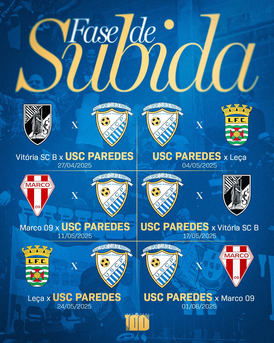 USCParedes1924's tweet photo. 𝐄𝐬𝐭𝐚́ 𝐝𝐞𝐟𝐢𝐧𝐢𝐝𝐨 𝐨 𝐜𝐚𝐥𝐞𝐧𝐝𝐚́𝐫𝐢𝐨 𝐝𝐚 𝐅𝐚𝐬𝐞 𝐝𝐞 𝐒𝐮𝐛𝐢𝐝𝐚! ⚽️

𝐔𝐧𝐢𝐨𝐧𝐢𝐬𝐭𝐚, 𝐦𝐚𝐫𝐜𝐚 𝐣𝐚́ 𝐚𝐬 𝐝𝐚𝐭𝐚𝐬 𝐧𝐚 𝐓𝐔𝐀 𝐚𝐠𝐞𝐧𝐝𝐚! ✍️

𝐓𝐨𝐝𝐨𝐬 𝐩𝐞𝐥𝐨 𝐔𝐍𝐈𝐀̃𝐎!🔵⚪️

**As datas assinaladas podem ser voláteis em concordância com a FPF** https://t.co/SUndWziYRf