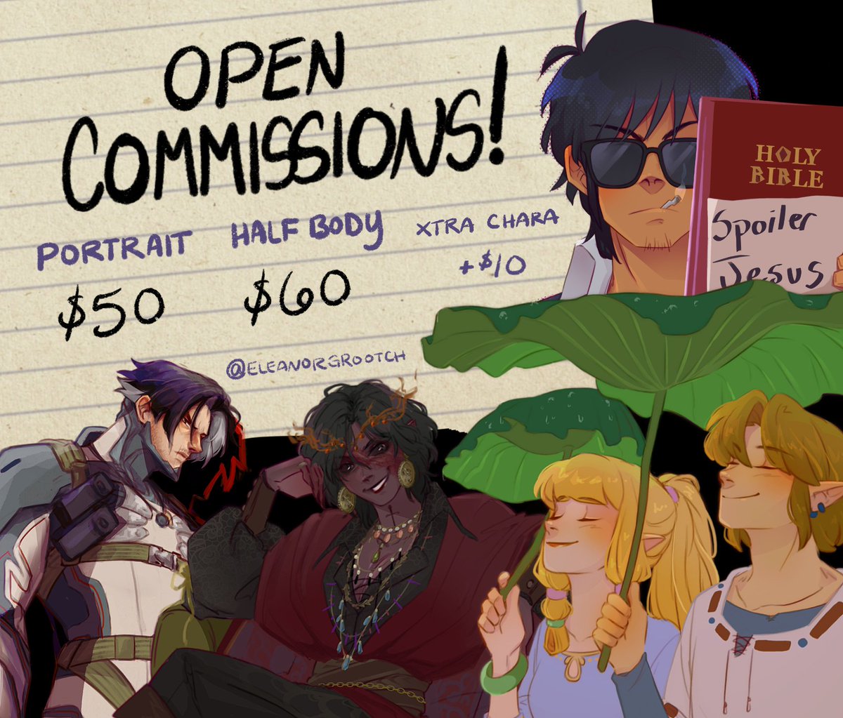 [RTs 💗]

Will be taking in some emergency c0mms to cover a lot of bills that just came up. Please read the l1nk provided below for the full TOS and info~

Feel free to email or DM me for a slot! I'll basically be leaving these open until I can cover everything I need. 😭🙏