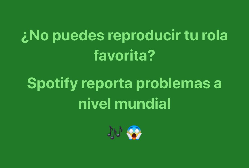 ElFinanciero_Mx's tweet photo. ¡La vida sin música es un error! 

Spotify presenta problemas nivel mundial 😨 https://t.co/aQkzdc2wNN