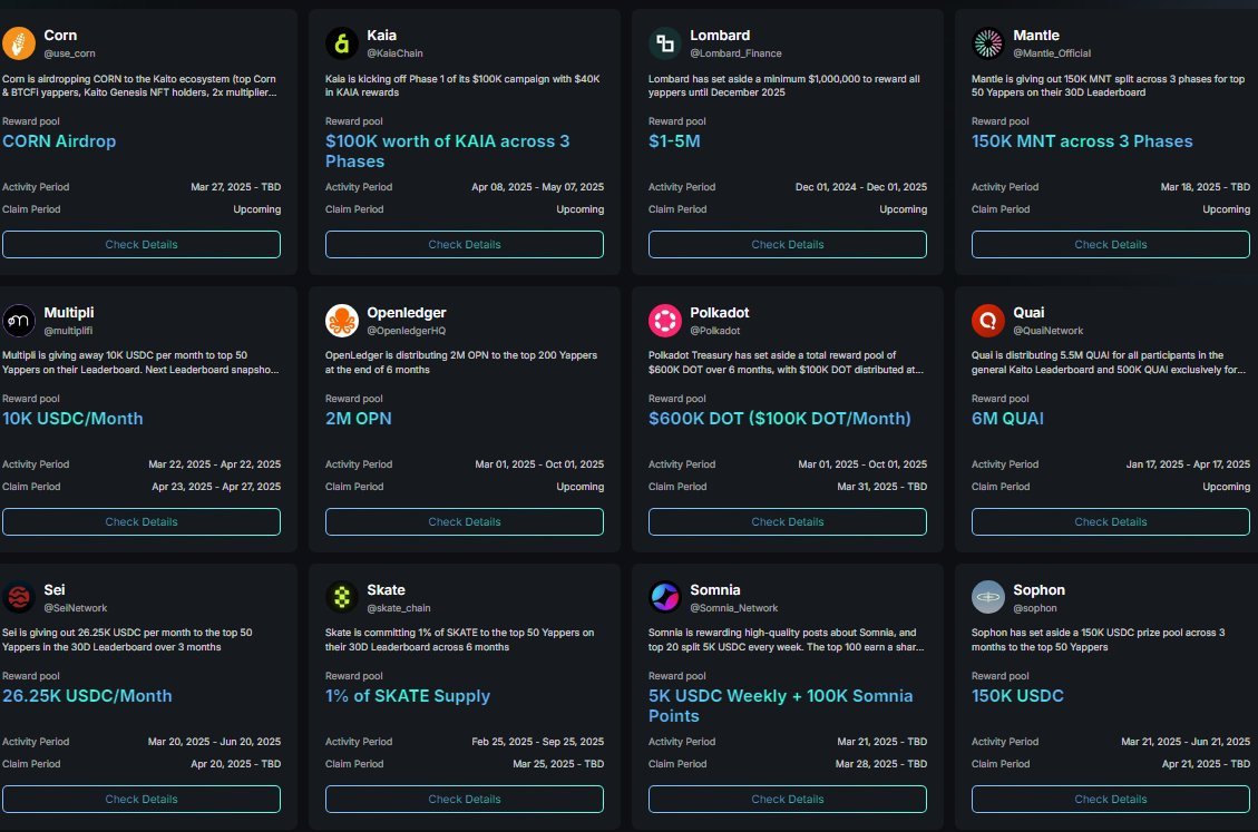 Faycy (@faycytw) on Twitter photo No sense to be focused on 200+ projects
Right now, to maximize your chances of making money, the best opportunity is:
Create original contents about these projects on Kaito
(No need to have many subscribers)
Ranked by funding👇
<a href="/0G_labs/">0G Labs (Ø,G) - AI L1</a> → $365M Raised
<a href="/Somnia_Network/">Somnia - a Fully Onchain World</a> → No sense to be focused on 200+ projects
Right now, to maximize your chances of making money, the best opportunity is:
Create original contents about these projects on Kaito
(No need to have many subscribers)
Ranked by funding👇
<a href="/0G_labs/">0G Labs (Ø,G) - AI L1</a> → $365M Raised
<a href="/Somnia_Network/">Somnia - a Fully Onchain World</a> →