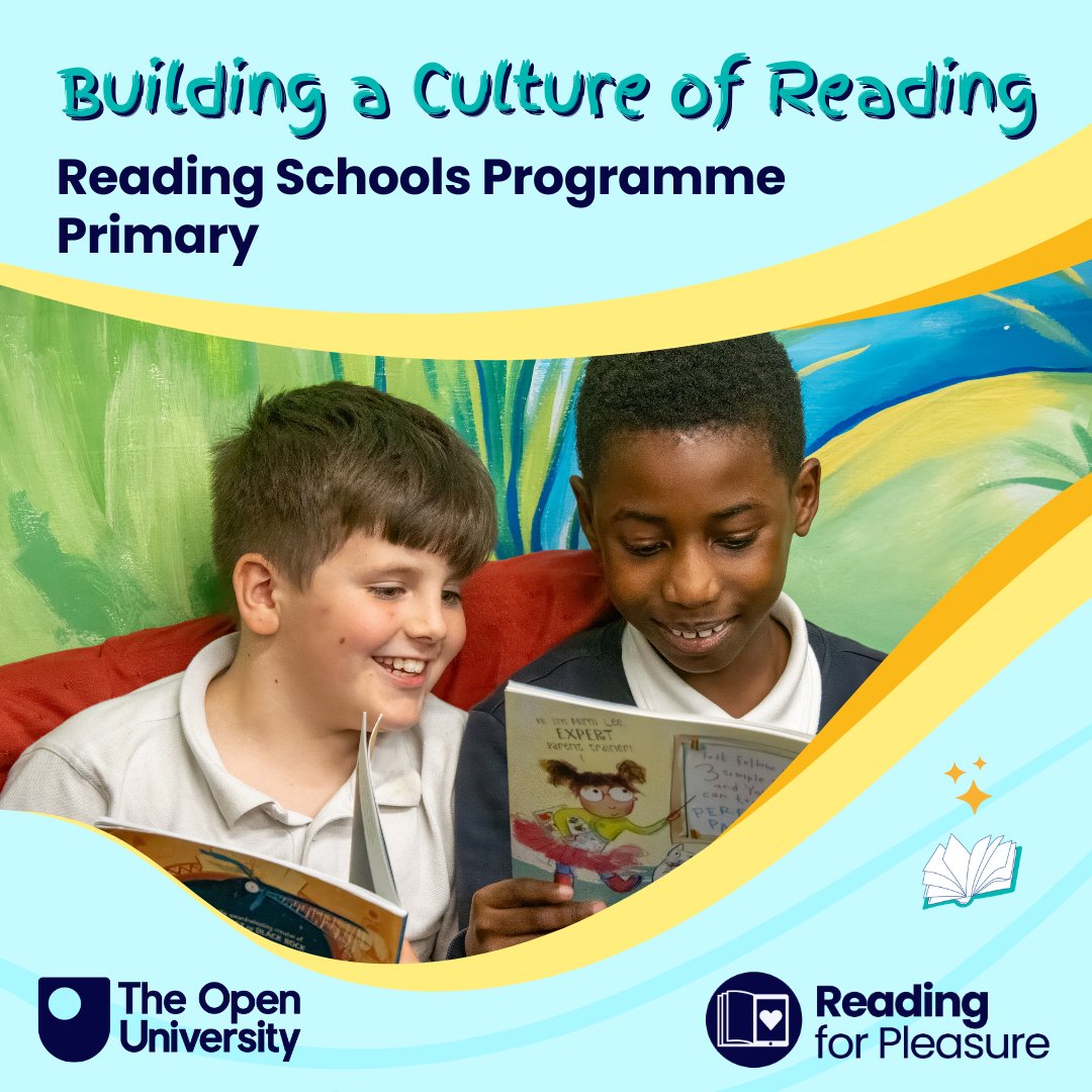 📣Primary School Leaders! The OU's Reading Schools Programme (now in its 8th year!) helps embed Reading for Pleasure across your school, boosting engagement &amp; attainment 🚀📚
FREE briefings: May 1st &amp; 21st, 4-5pm
Register 👉 ow.ly/3eKR50VBIrT
#UKEdChat #SchoolImprovement